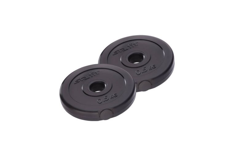 Диск пластиковый 0,5 кг Star Fit BB-203 черный, 2 шт 