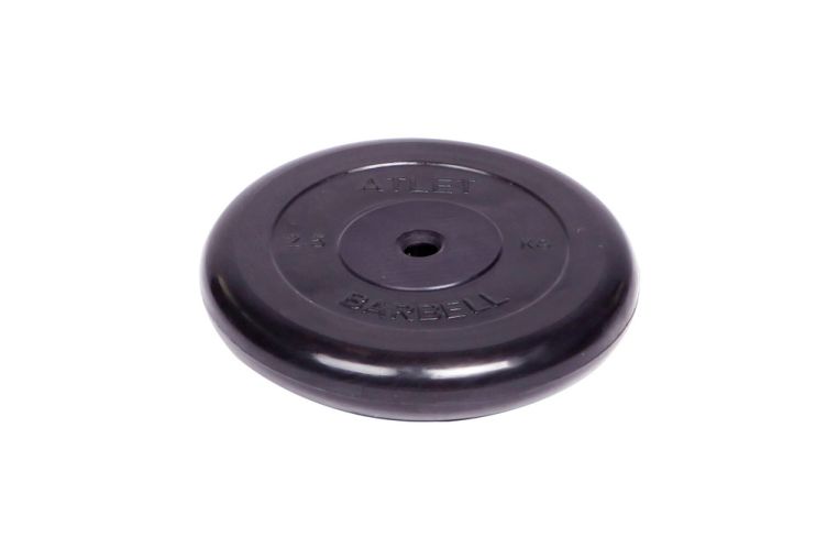Диск обрезиненный d26мм MB Barbell MB-AtletB26-2,5 2,5кг черный фото 1