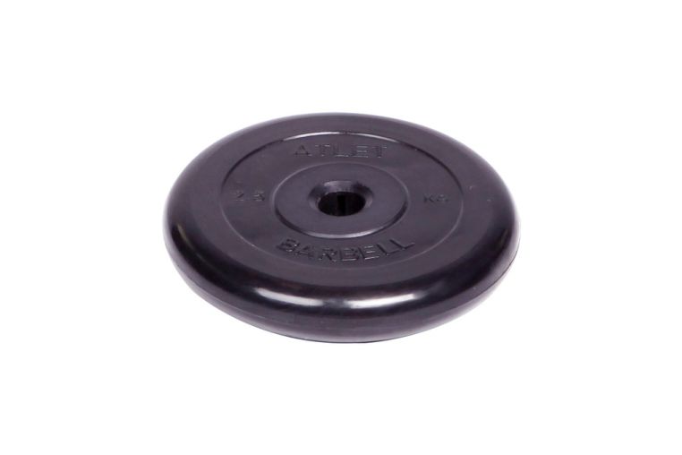 Диск обрезиненный d31мм MB Barbell Atlet 2,5кг черный MB-AtletB31-2,5 фото 1