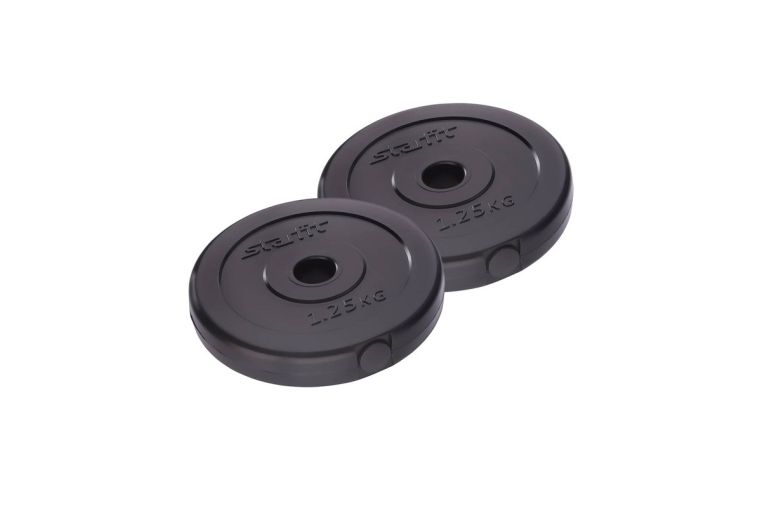 Диск пластиковый 1,25 кг Star Fit BB-203 черный, 2 шт 