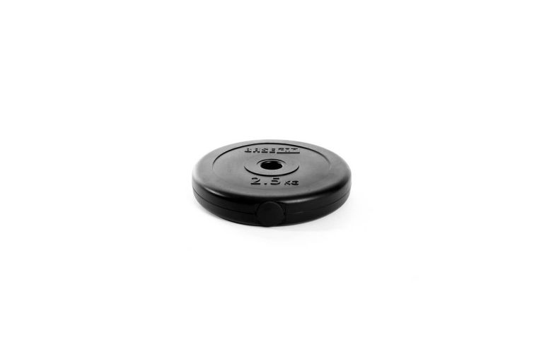 Диск пластиковый 2,5 кг, d26 мм BaseFit BB-203 черный фото 1