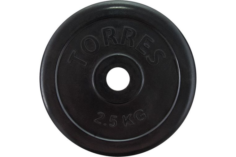 Диск обрезиненный Torres 2,5 кг PL50692, d.25мм 