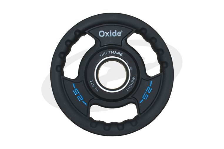 Диск олимпийский Oxide Fitness OWP02 D50мм полиуретановый, с 3-мя хватами, черный 2,5кг. 