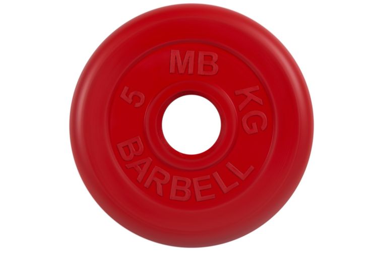 Диск обрезиненный d51мм MB Barbell MB-PltC51-5 5кг красный 