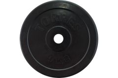 Диск обрезиненный Torres 5 кг PL50705, d.25мм, черный