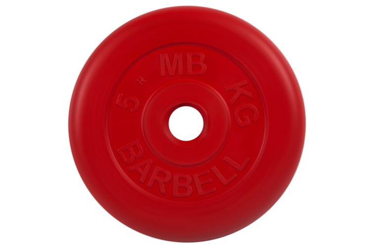 Диск обрезиненный d26мм MB Barbell MB-PltC26-5 5 кг красный 