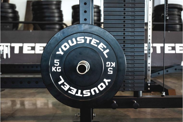 Диск каучуковый для штанги YouSteel тренировочный черный 5кг фото 5