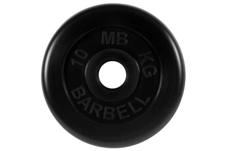 Диск обрезиненный d51мм MB Barbell MB-PltB51-10 10кг черный 