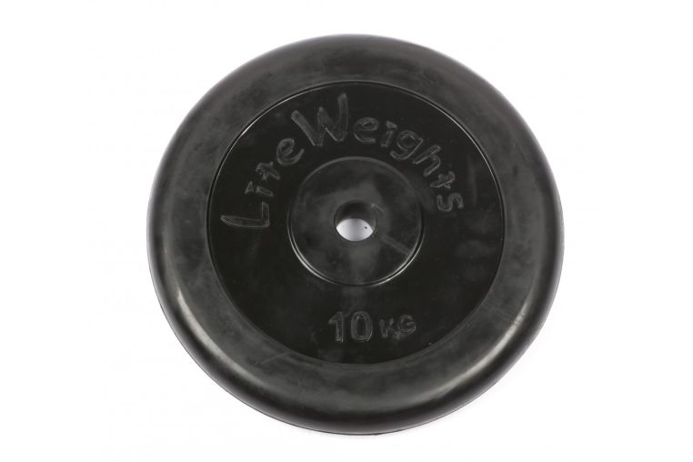 Диск обрезиненный Lite Weights 2477LW 26мм 10кг, черный 