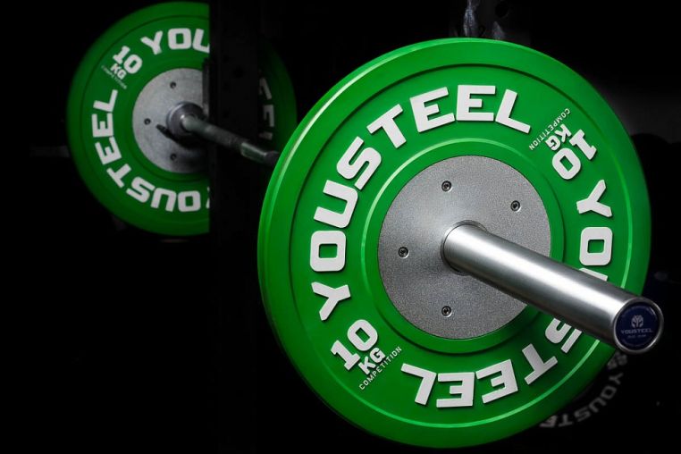 Диск 10кг каучуковый соревновательный YouSteel зеленый 
