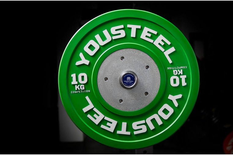 Диск 10кг каучуковый соревновательный YouSteel зеленый фото 3