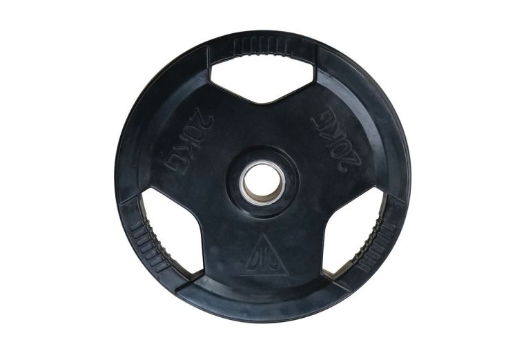 Диск обрезиненный d51мм DFC WP015-51-20 20кг, с хватом, чёрный 