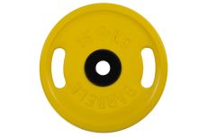 Диск олимпийский d51мм евро-классик с ручками MB Barbell MB-PltСS-15 15 кг желтый