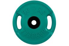 Диск олимпийский d51мм евро-классик с ручками MB Barbell MB-PltСS-50 50 кг зеленый