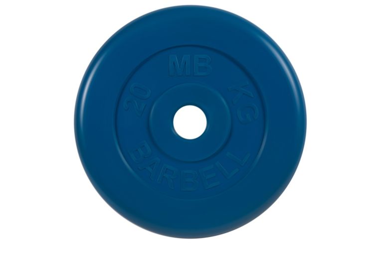 Диск обрезиненный d51мм MB Barbell MB-PltC51-20 20кг синий 