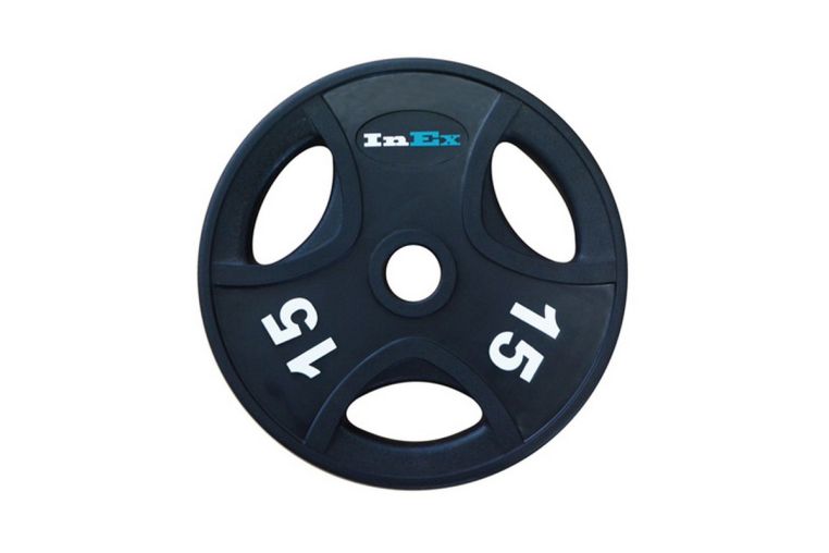 Диск обрезиненный Inex GMAX с 3 отверстиями, GRP-N-15KG, черный 