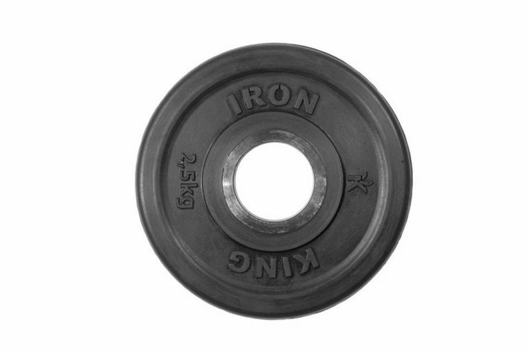 Диск Евро-Классик обрезиненный черный Iron King 2,5 кг, диаметр 51 мм 