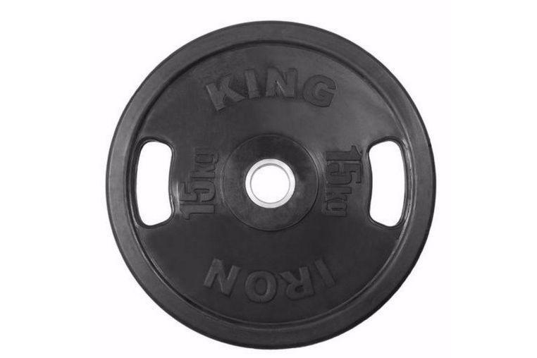 Диск евро-классик с двумя хватами Iron King 15 кг, черный 