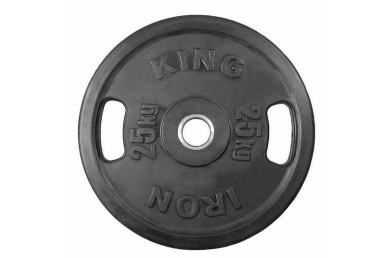 Диск евро-классик с двумя хватами Iron King 25 кг, черный 