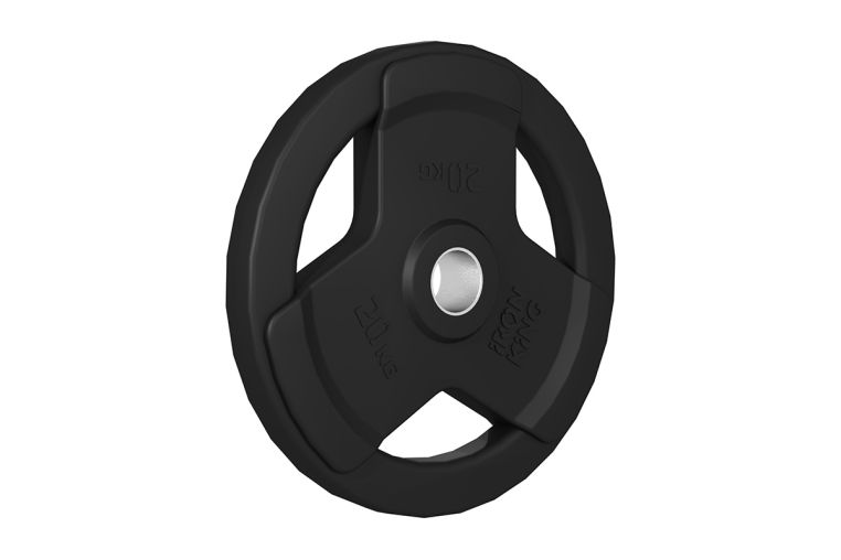 Диск обрезиненный 3-мя хватами Iron King черный D50 мм 20 кг фото 1