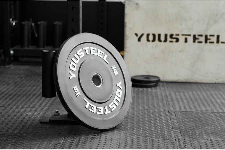 Диск каучуковый для штанги YouSteel тренировочный черный 15кг фото 2