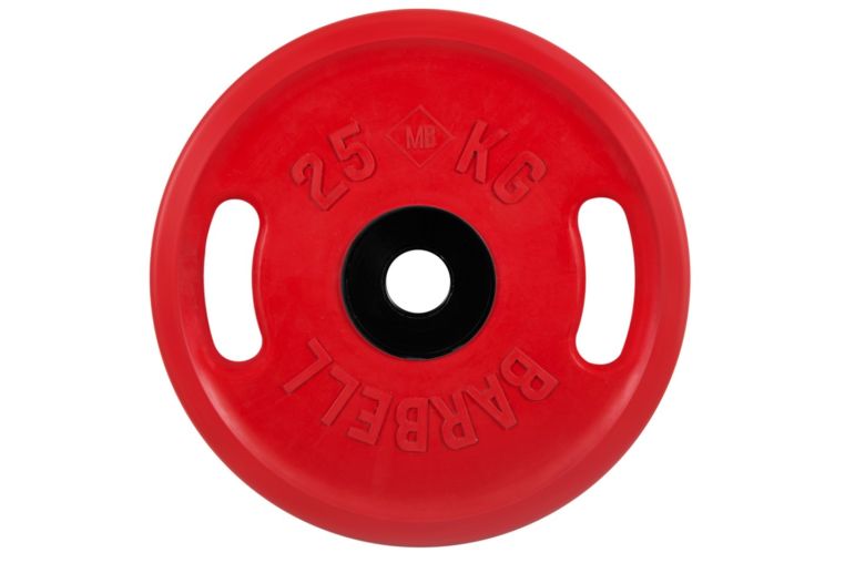 Диск олимпийский d51мм евро-классик с ручками MB Barbell MB-PltСS-25 25 кг красный 