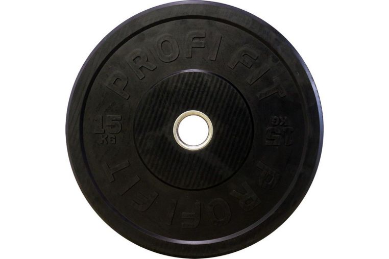 Диск для штанги Profi-Fit каучуковый, черный, d-51 15кг 
