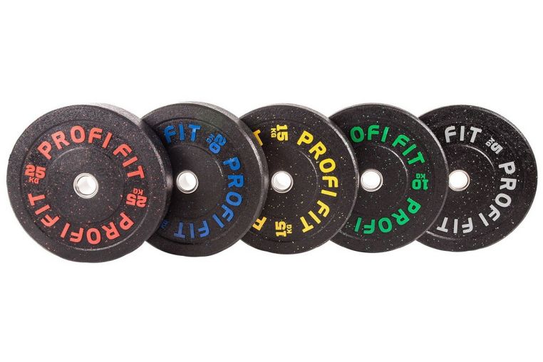 Диск для штанги Profi-Fit Hi-Temp с цветными вкраплениями, d-51 20кг фото 3
