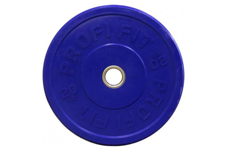 Диск для штанги Profi-Fit каучуковый, цветной, d-51 20кг 
