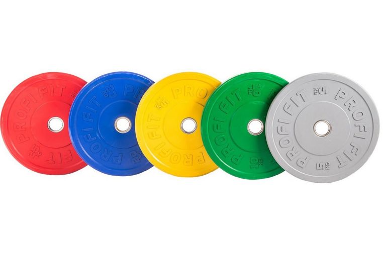 Диск для штанги Profi-Fit каучуковый, цветной, d-51 20кг фото 3