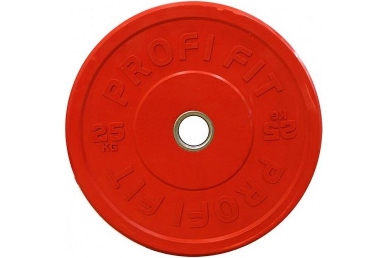 Диск для штанги Profi-Fit каучуковый, цветной, d-51 25кг 