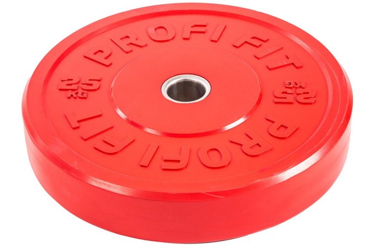 Диск для штанги Profi-Fit каучуковый, цветной, d-51 25кг фото 2