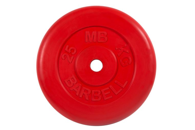 Диск обрезиненный d26мм MB Barbell MB-PltC26-25 25 кг красный 