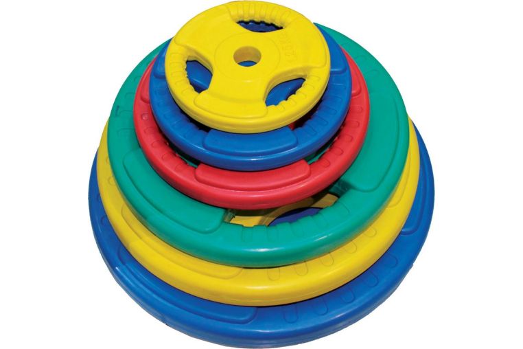Диск обрезиненный ZSO цветной 3 Handle D-26 15кг фото 1