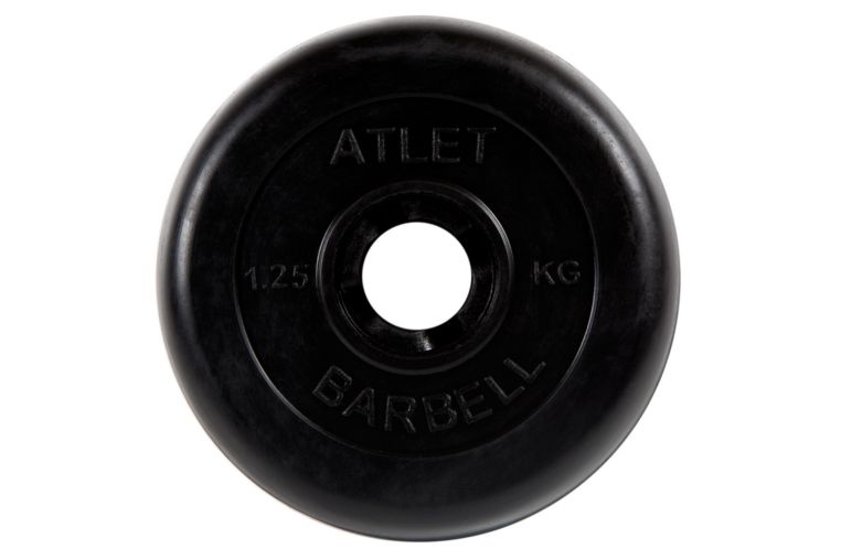 Диск обрезиненный d26мм MB Barbell MB-AtletB26-1,25 1,25кг черный 