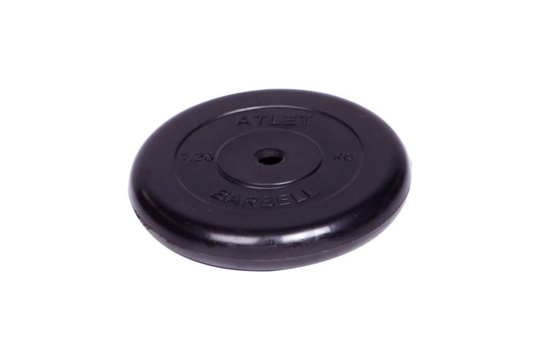 Диск обрезиненный d26мм MB Barbell MB-AtletB26-1,25 1,25кг черный фото 1