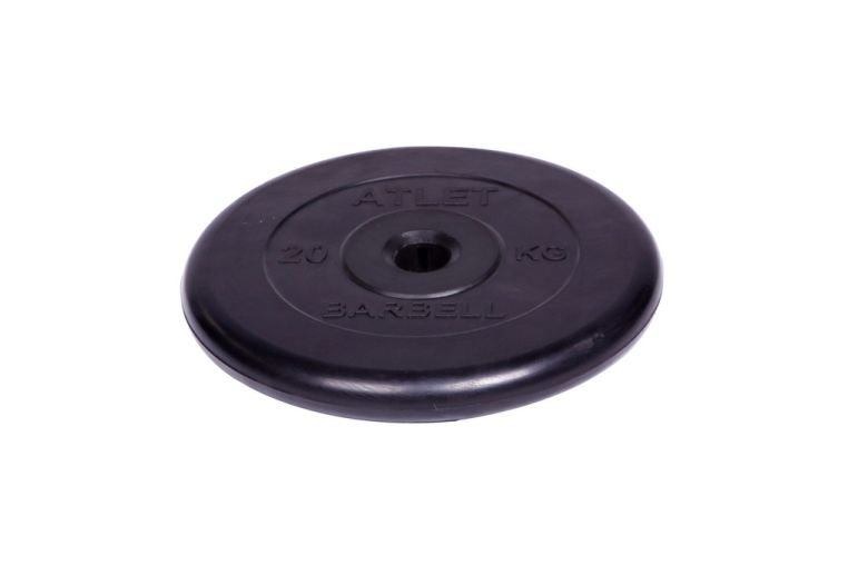 Диск обрезиненный d31мм MB Barbell Atlet 20кг черный MB-AtletB31-20 фото 1