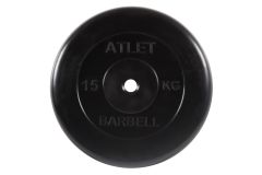 Диск обрезиненный d26мм MB Barbell MB-AtletB26-15 15кг черный