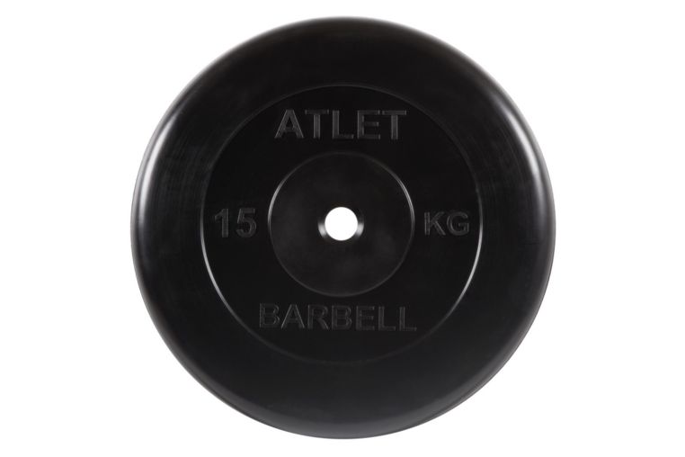 Диск обрезиненный d26мм MB Barbell MB-AtletB26-15 15кг черный 