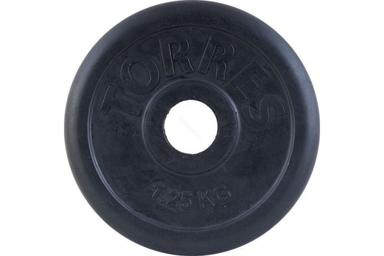 Диск обрезиненный Torres PL50681, D25 мм 1,25 кг, черный 