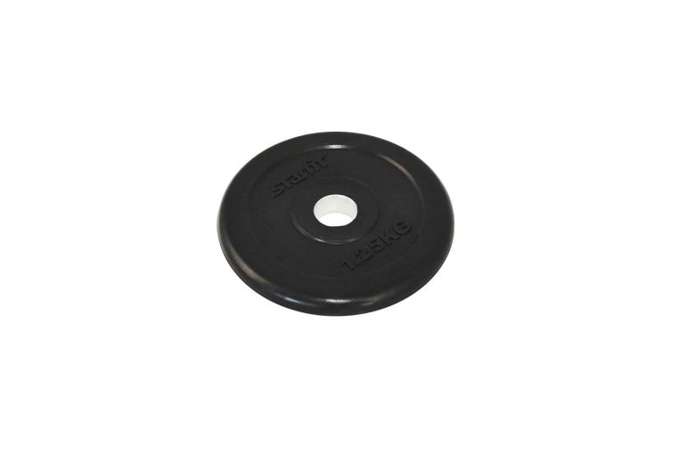 Диск обрезиненный Core 1,25 кг Star Fit BB-202 стальная втулка, черный 