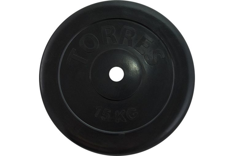 Диск обрезиненный Torres 15 кг PL507215, d.25мм 