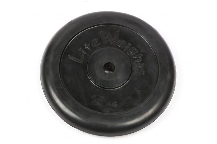 Диск обрезиненный Lite Weights 2478LW 26мм 15кг, черный 