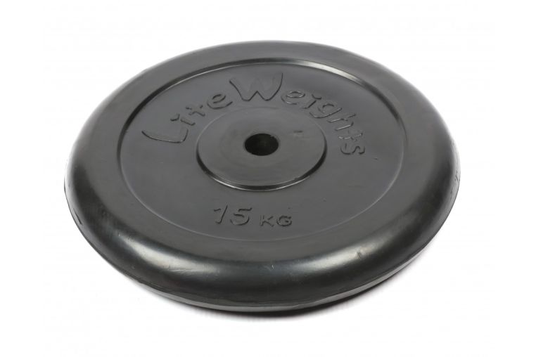 Диск обрезиненный Lite Weights 2478LW 26мм 15кг, черный фото 1