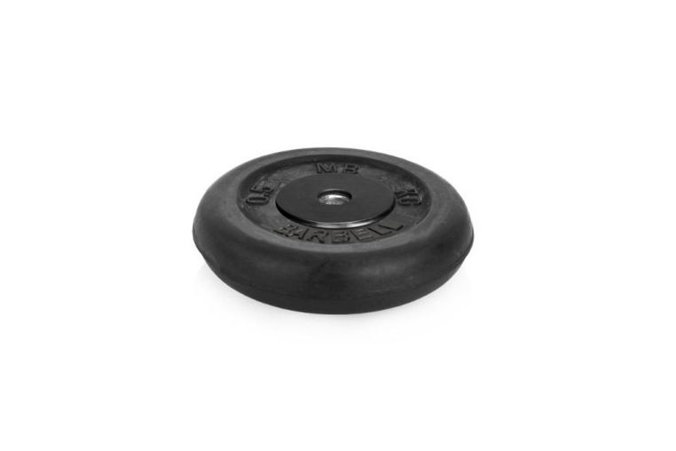 Диск обрезиненный d26мм MB Barbell MB-PltB26-0,5 кг черный фото 1