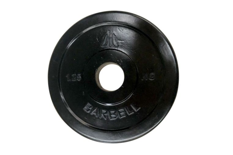 Диск обрезиненный d31мм DFC WP021-31-1,25 1,25кг, чёрный фото 4