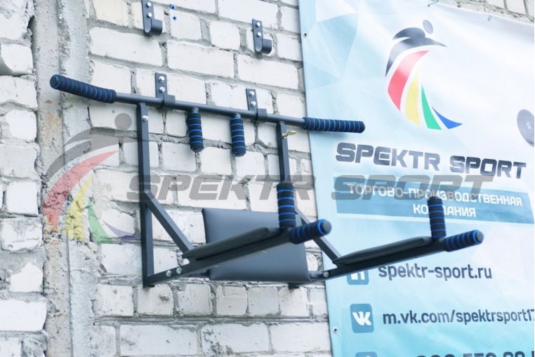 Турник-брусья-пресс настенный Spektr Sport Мангуст+ черный фото 5