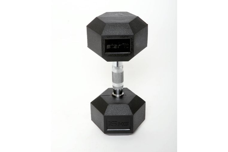 Гантель гексагональная, обрезиненная 16 кг Star Fit DB-301 черный фото 2