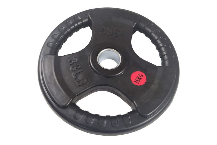 Диск обрезиненный 15 кг Sportex (d26 мм) E36835 чёрный 