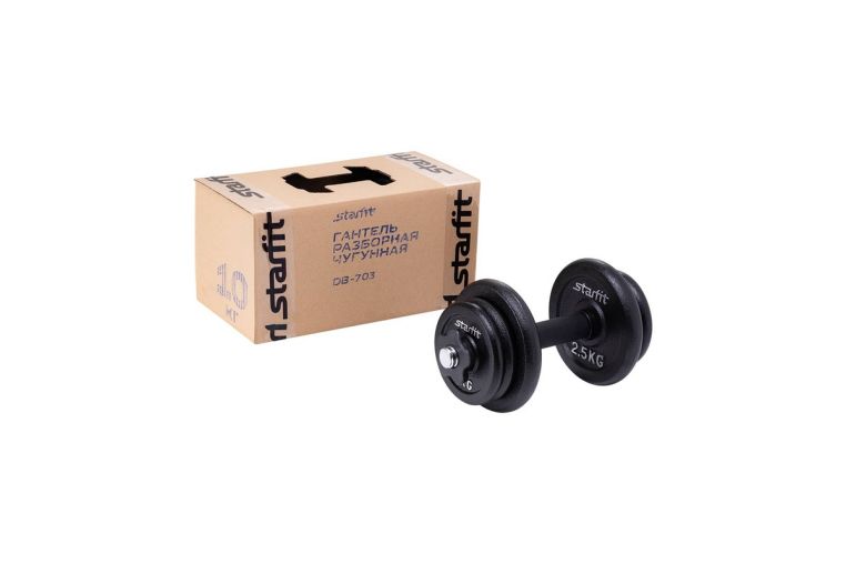 Гантель разборная чугунная, 10 кг Star Fit DB-713 в коробке фото 1